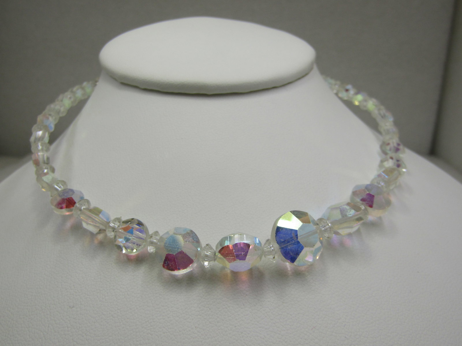 Vintage Aurora Borealis Crystal Choker, 15.5" - 2