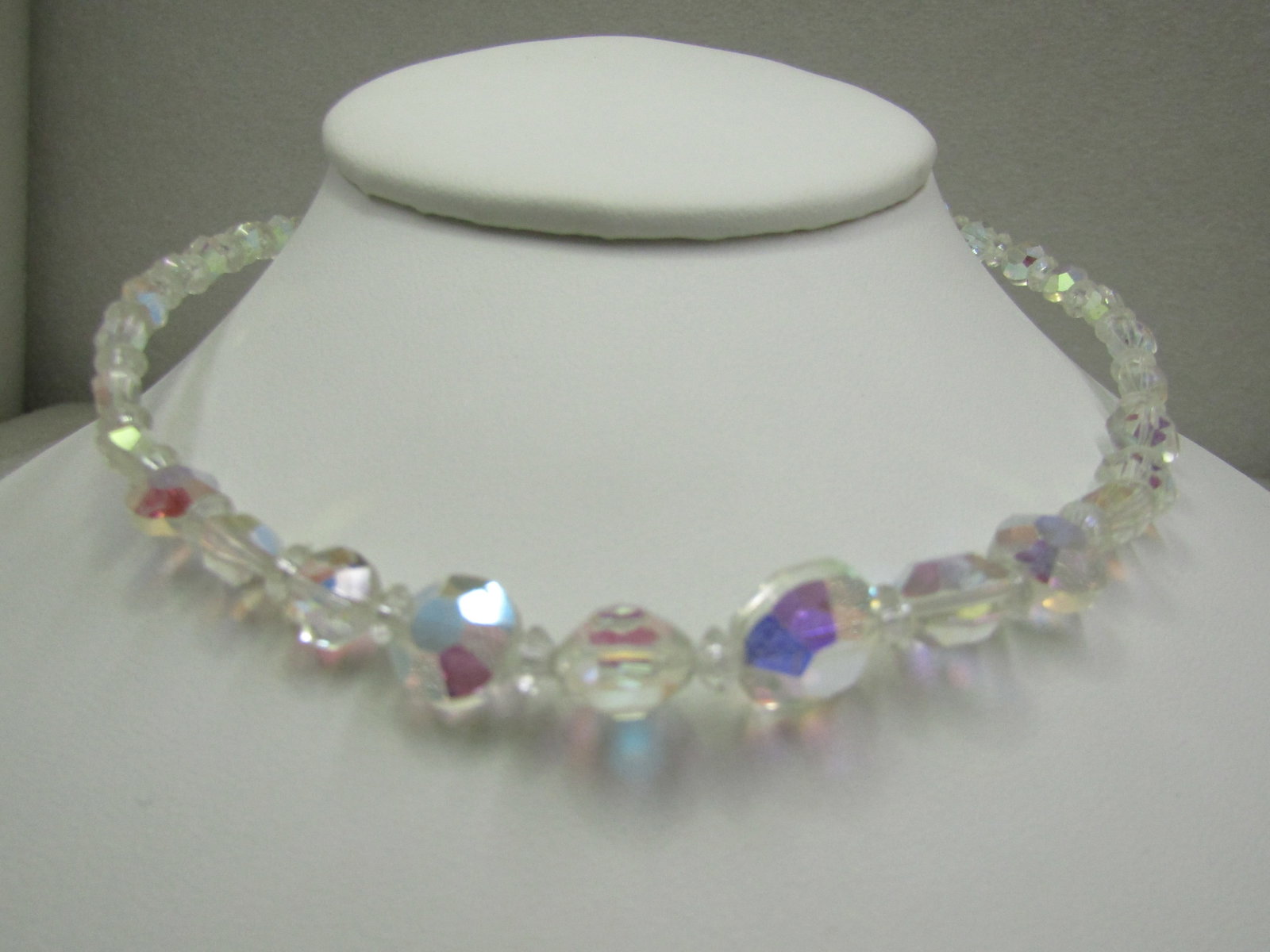 Vintage Aurora Borealis Crystal Choker, 15.5" - 3