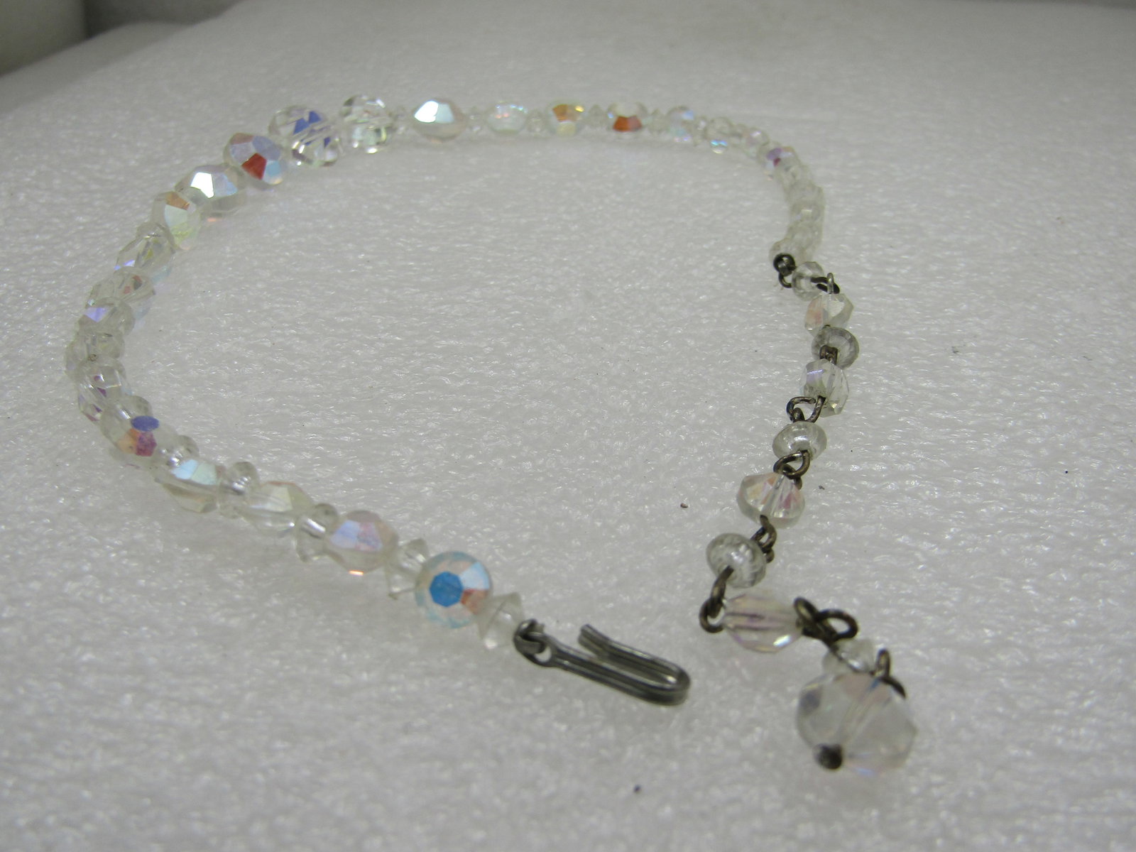 Vintage Aurora Borealis Crystal Choker, 15.5" - 5