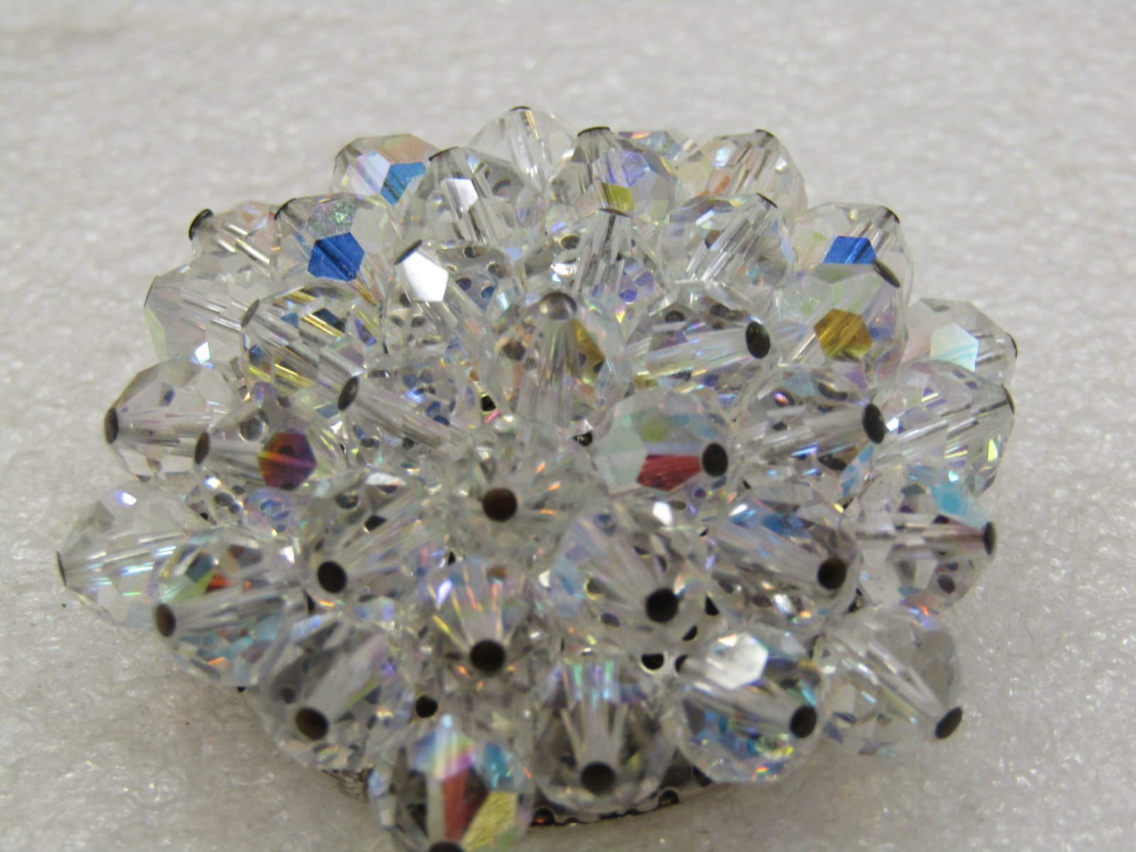 Vintage Aurora Borealis Crystal Brooch, 2", 1960's - 5