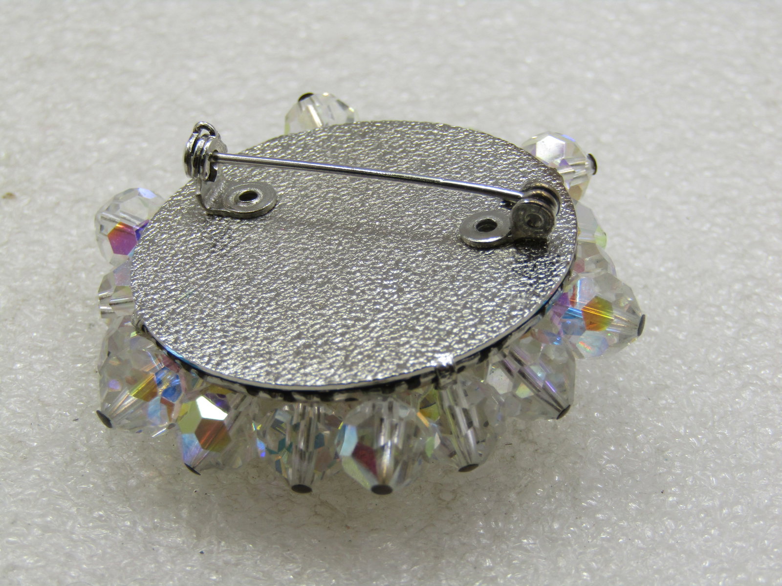 Vintage Aurora Borealis Crystal Brooch, 2", 1960's - 6