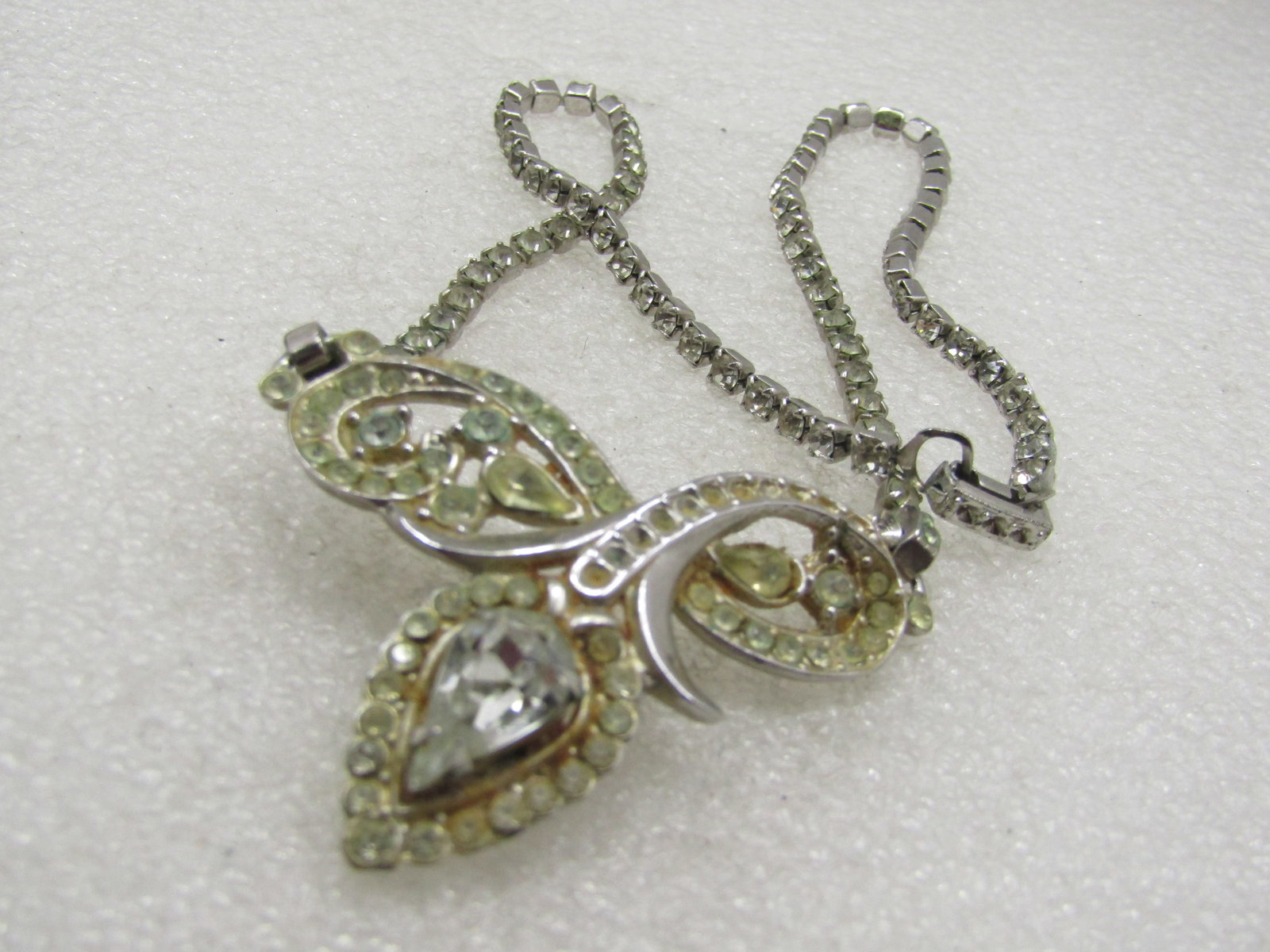 Vintage Art Deco Rhinestone Necklace, 15.5", 1940's - 4