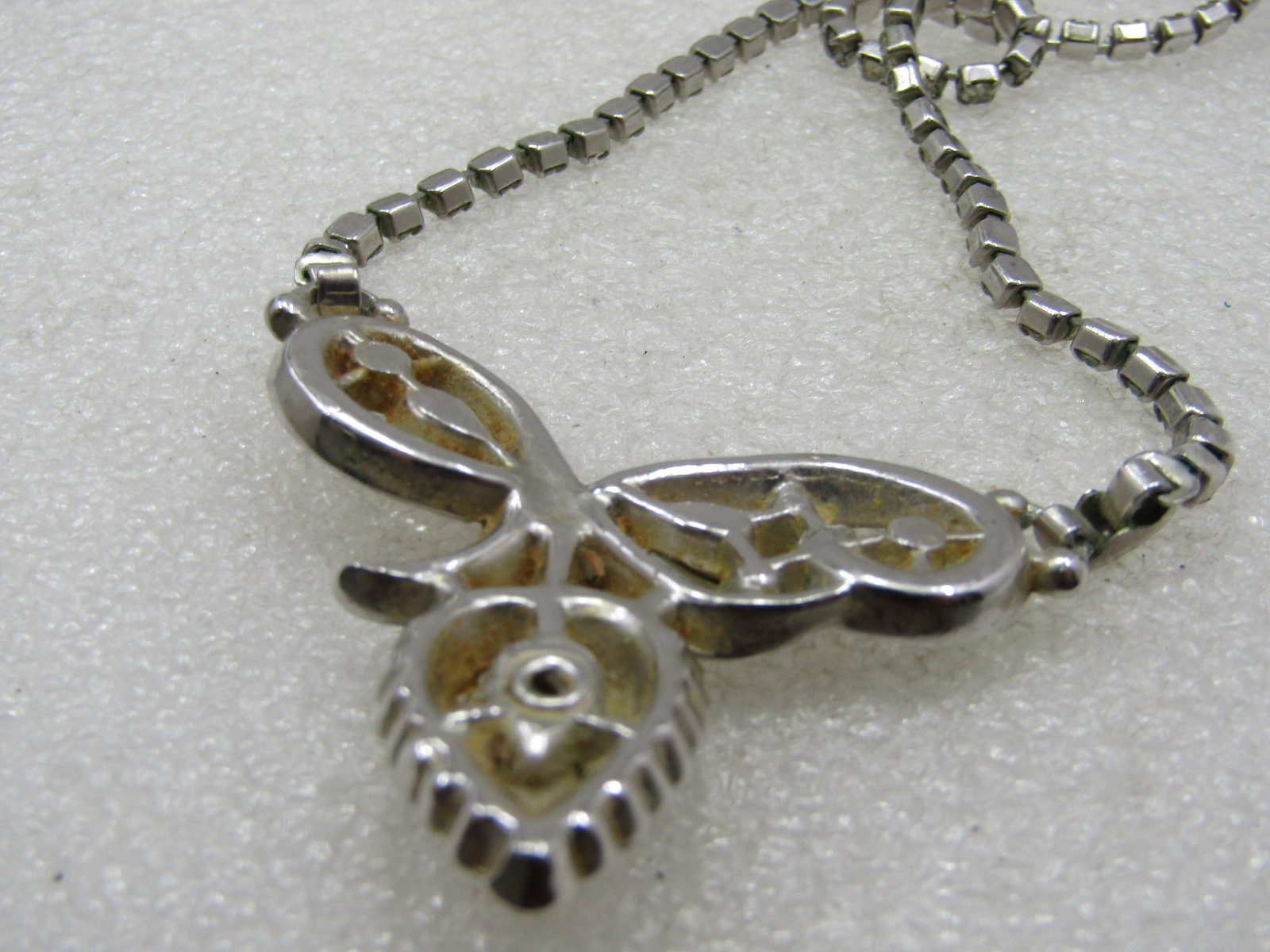 Vintage Art Deco Rhinestone Necklace, 15.5", 1940's - 5