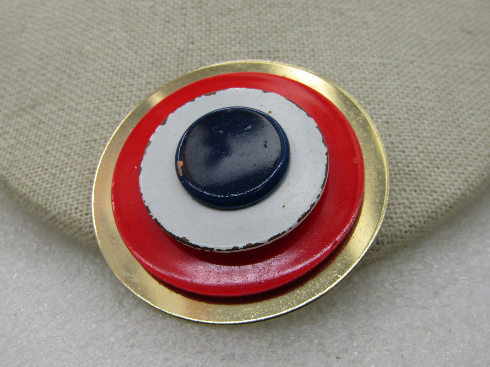 Vintage Gold Tone & Enameled Tiered Brooch, 1960's - 2