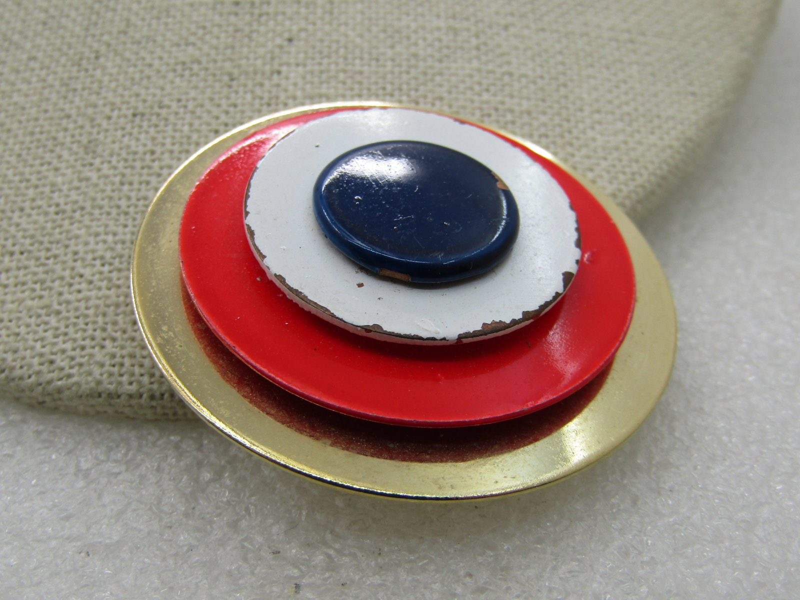 Vintage Gold Tone & Enameled Tiered Brooch, 1960's - 4