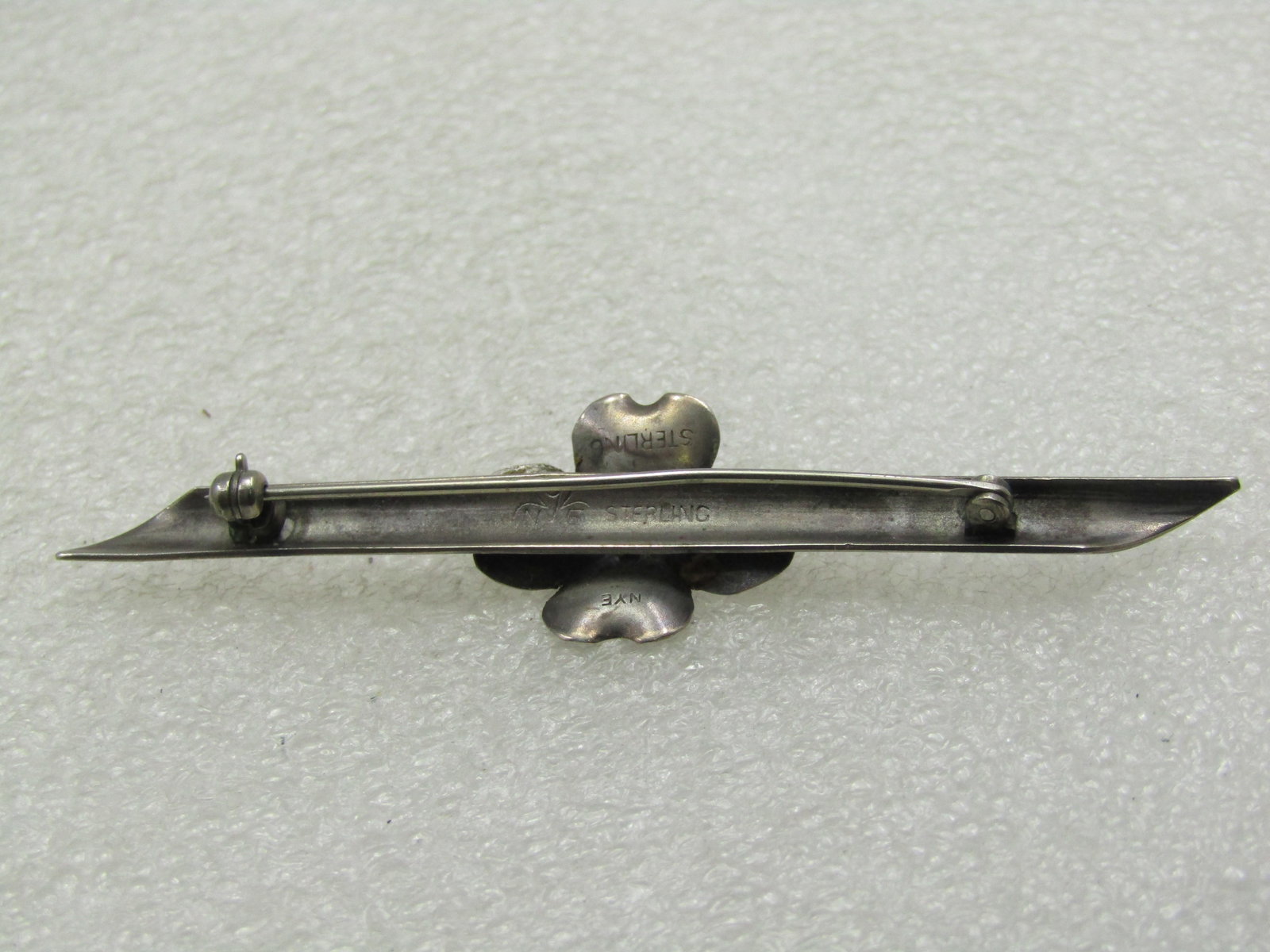 Vintage Sterling Stuart Nye Dogwood Bar Brooch, 3" - 7