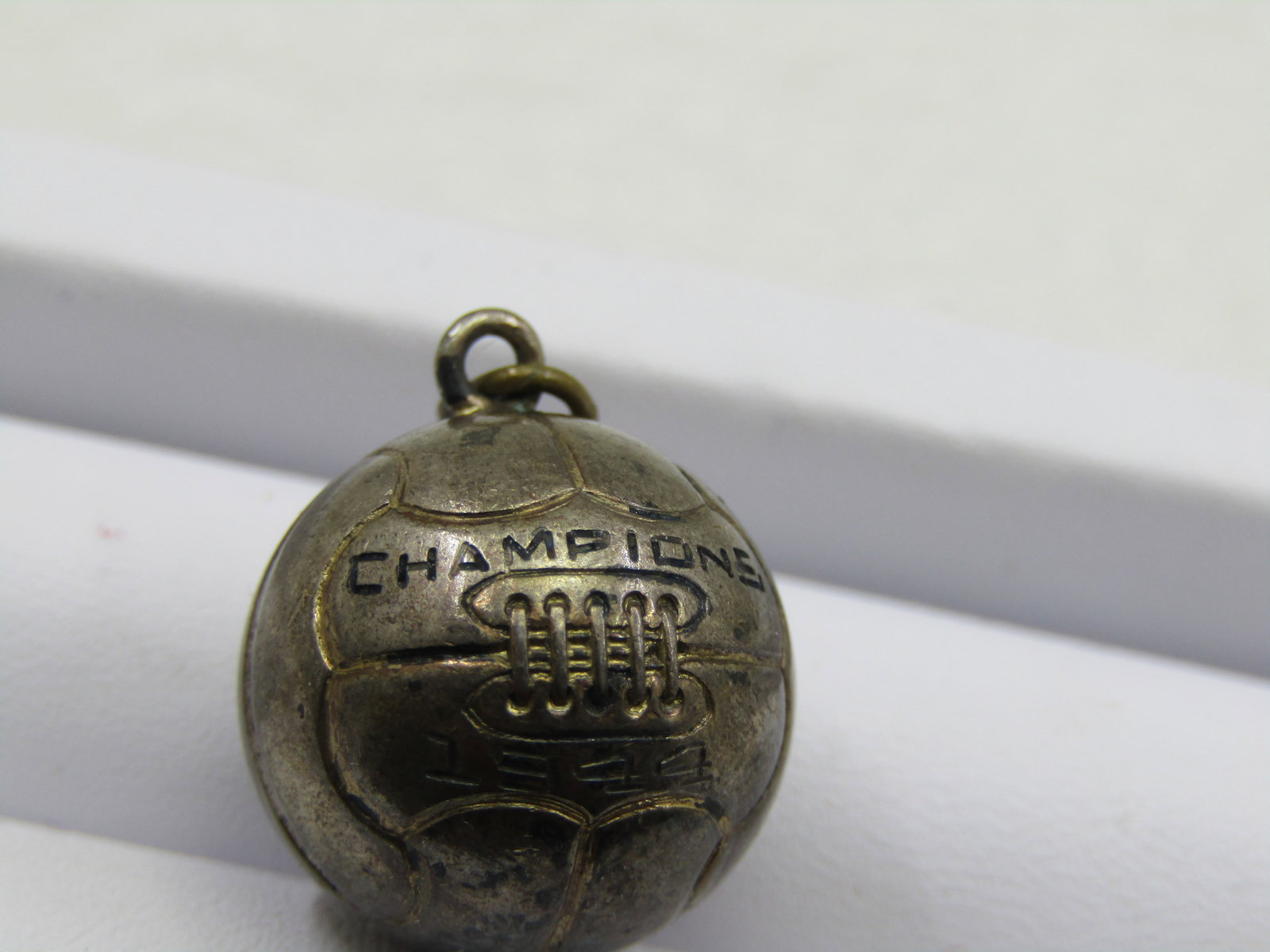 Vintage Sterling SIlver 1944 Champion Basketball Pendant/Charm - 2