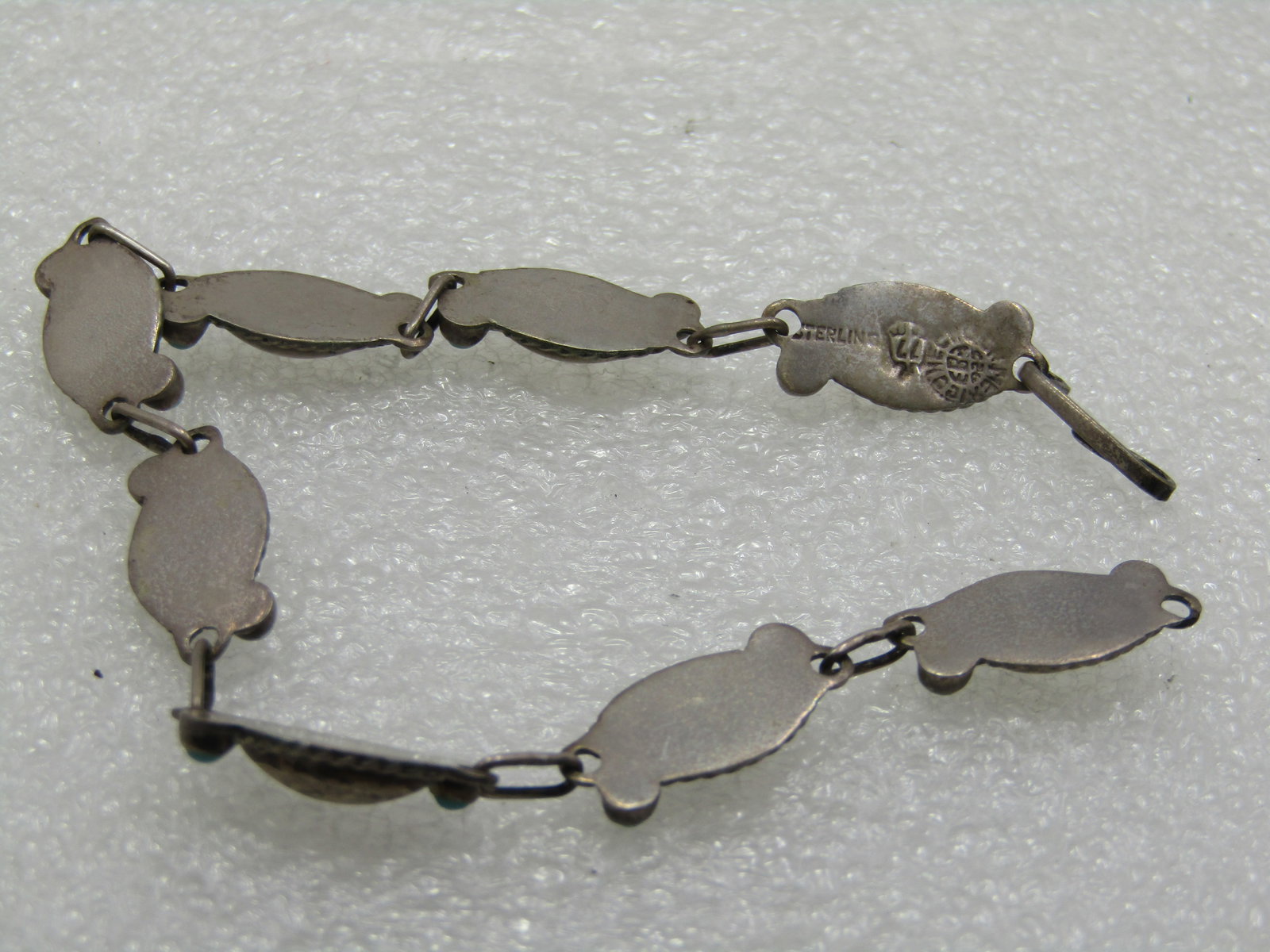 Vintage Sterilng Turquoise Taxco, Mexico Bracelet 7.5", 1970's - 5