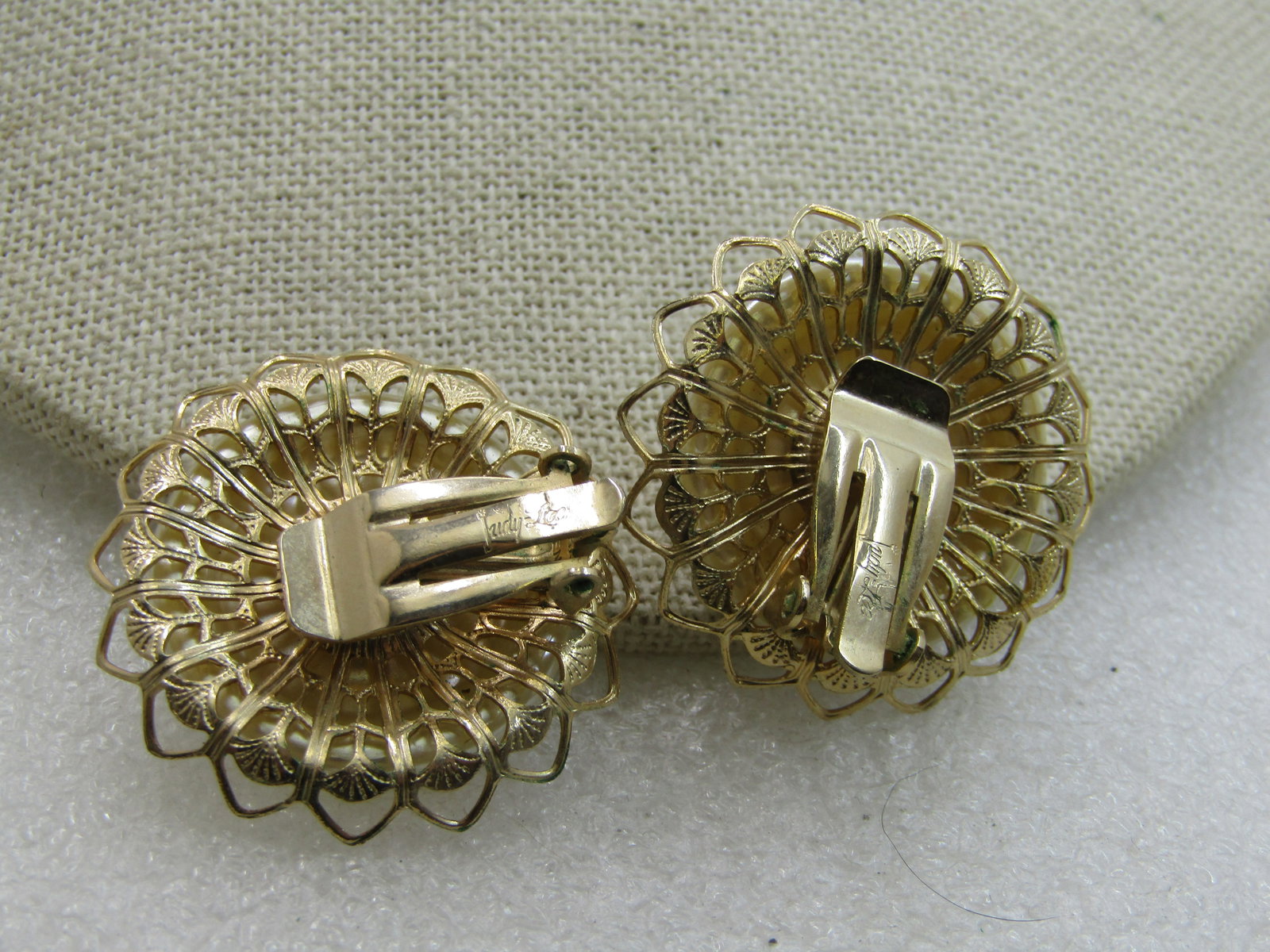 Vintage Aurora Borealis Crystal Beaded Earrings, Clip, 7/8" - 5