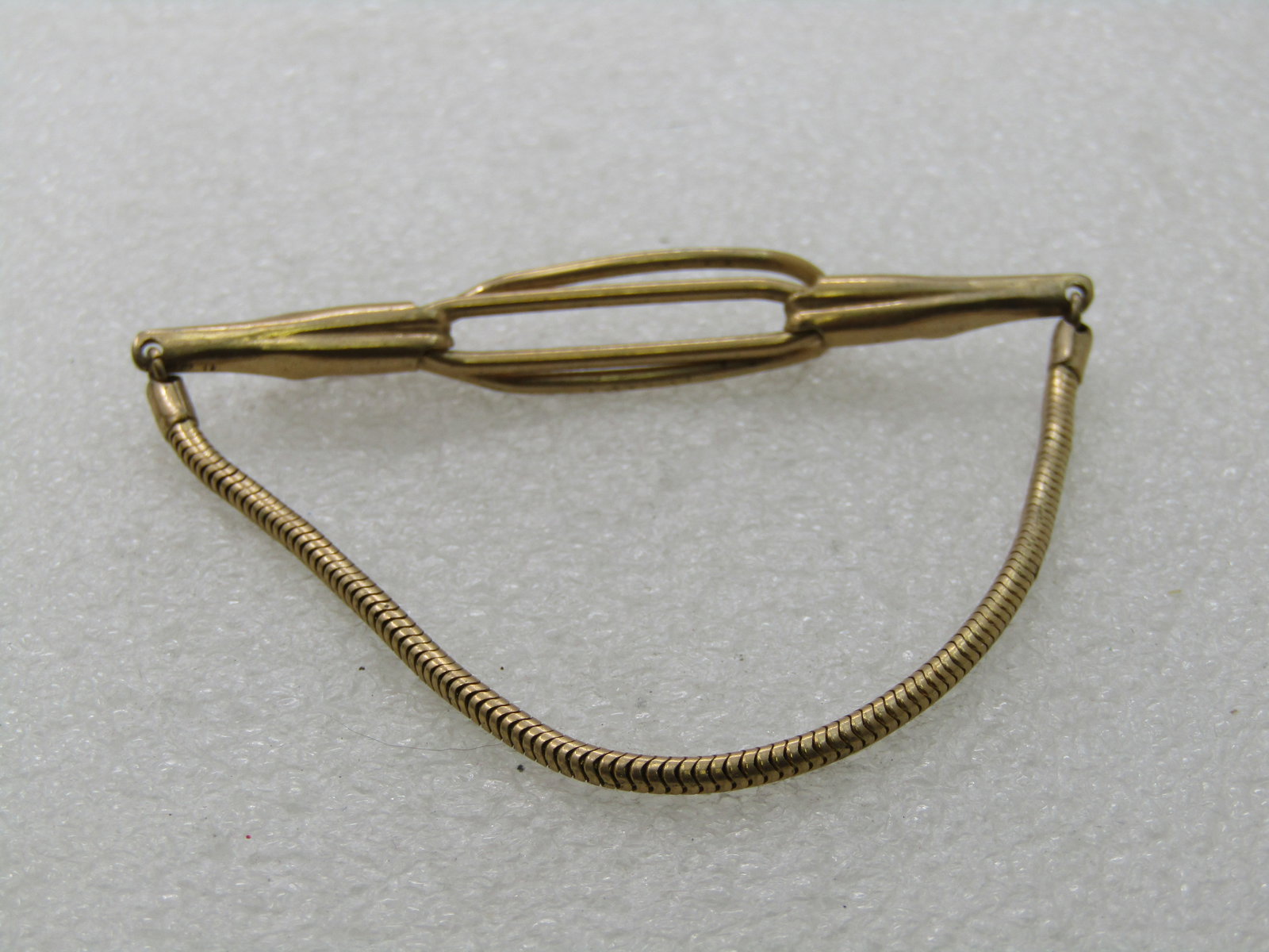 Vintage Anson Tie Bar With Chain, Mid-Century, 2.75" - 2