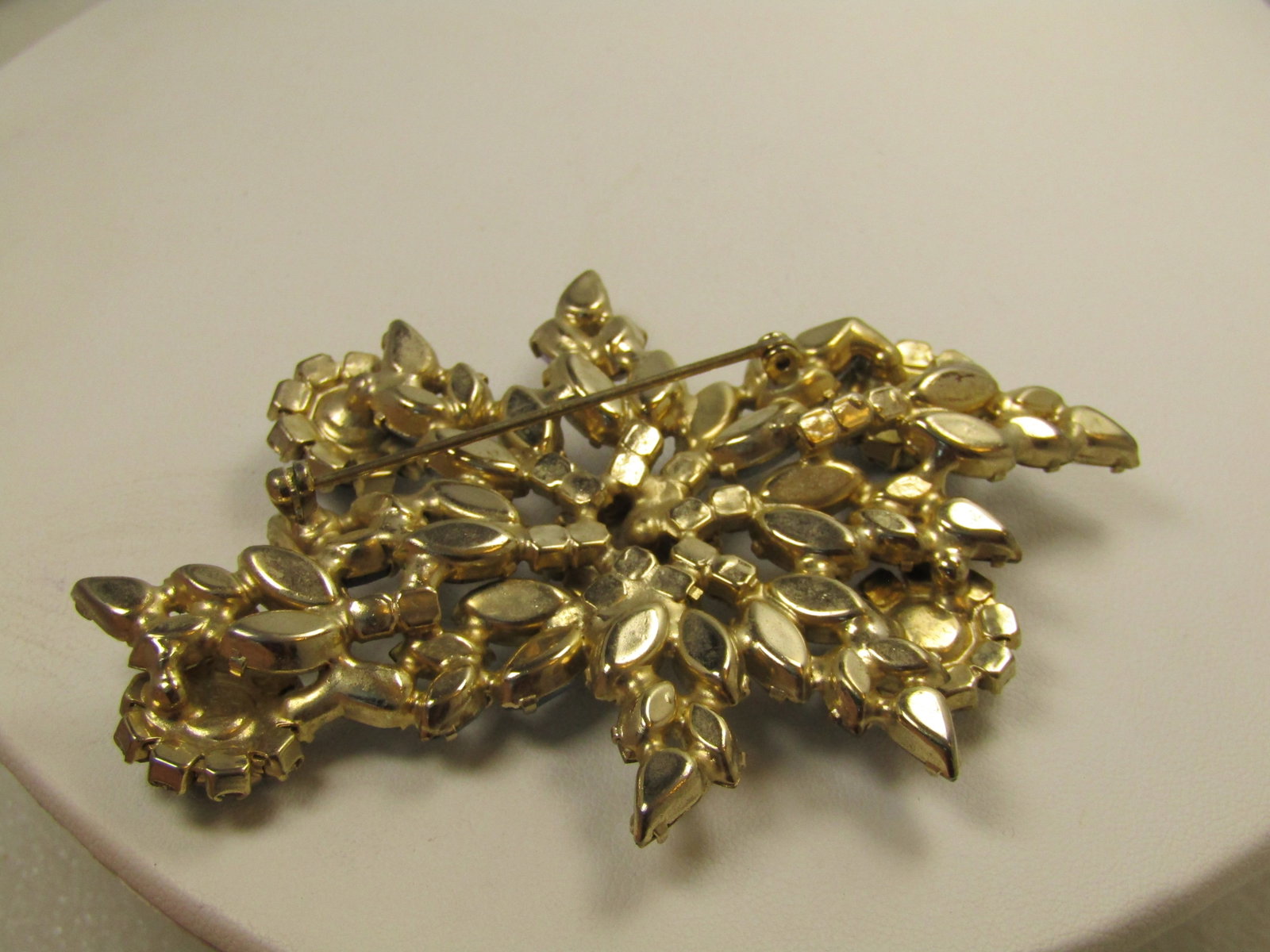 Vintage Blue & Clear Rhinestone Brooch, Aurora Borealis, 1940's-1950's. - 3