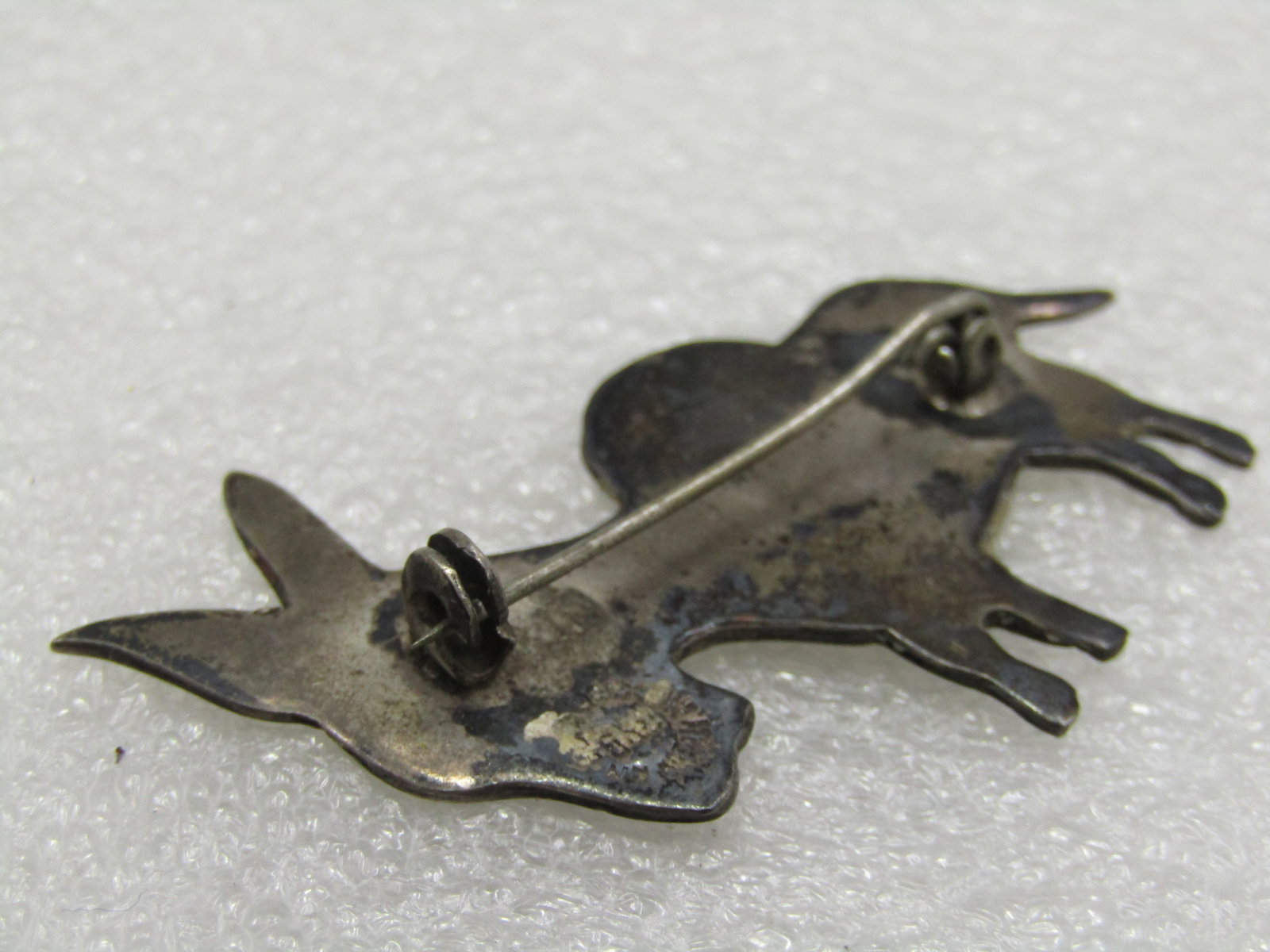 Vintage Sterling Inlaid Abalone Donkey Brooch, Mexico, Signed - 6