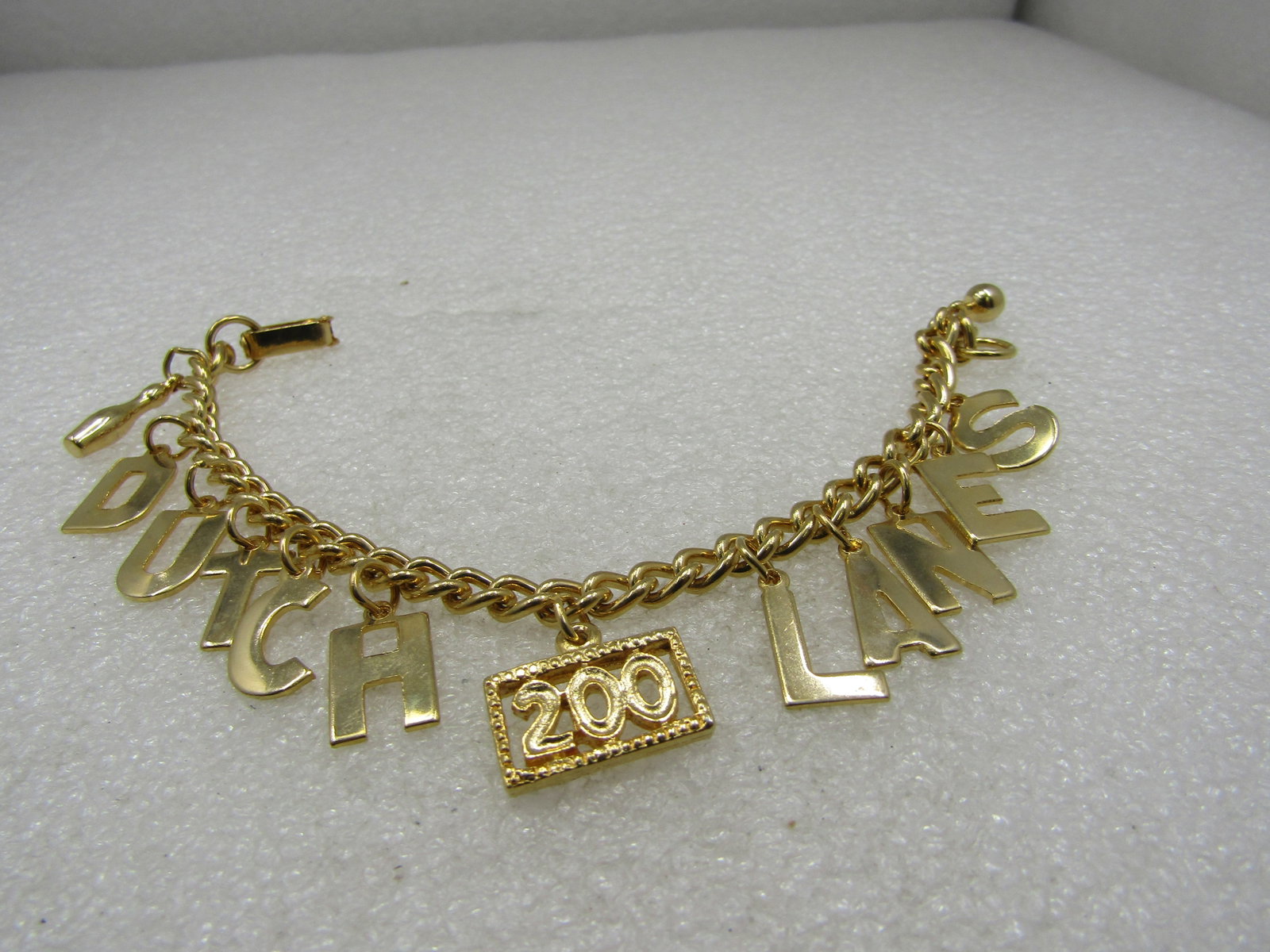 Vintage Dutch Lanes 200 Club Charm Bowling Bracelet, 7" (1 of 6)
