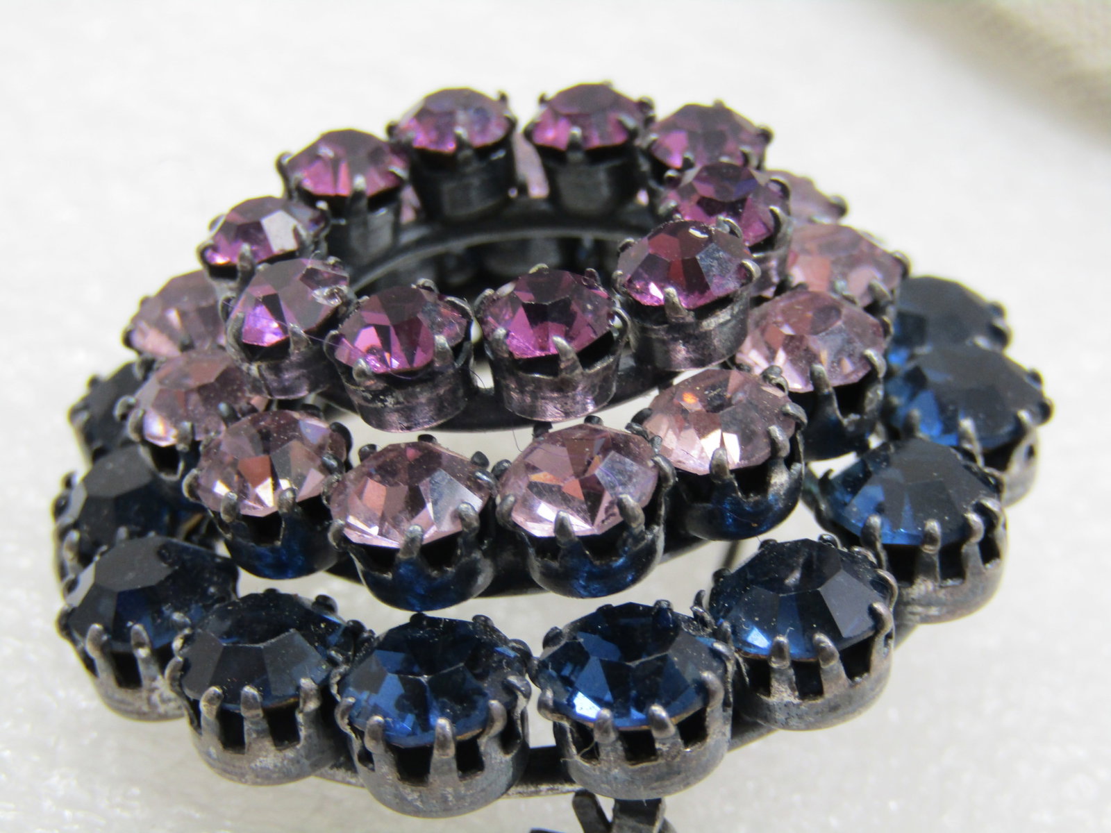 Vintage Austria Blue Purple Crystal Brooch, 1940's-1950's - 3