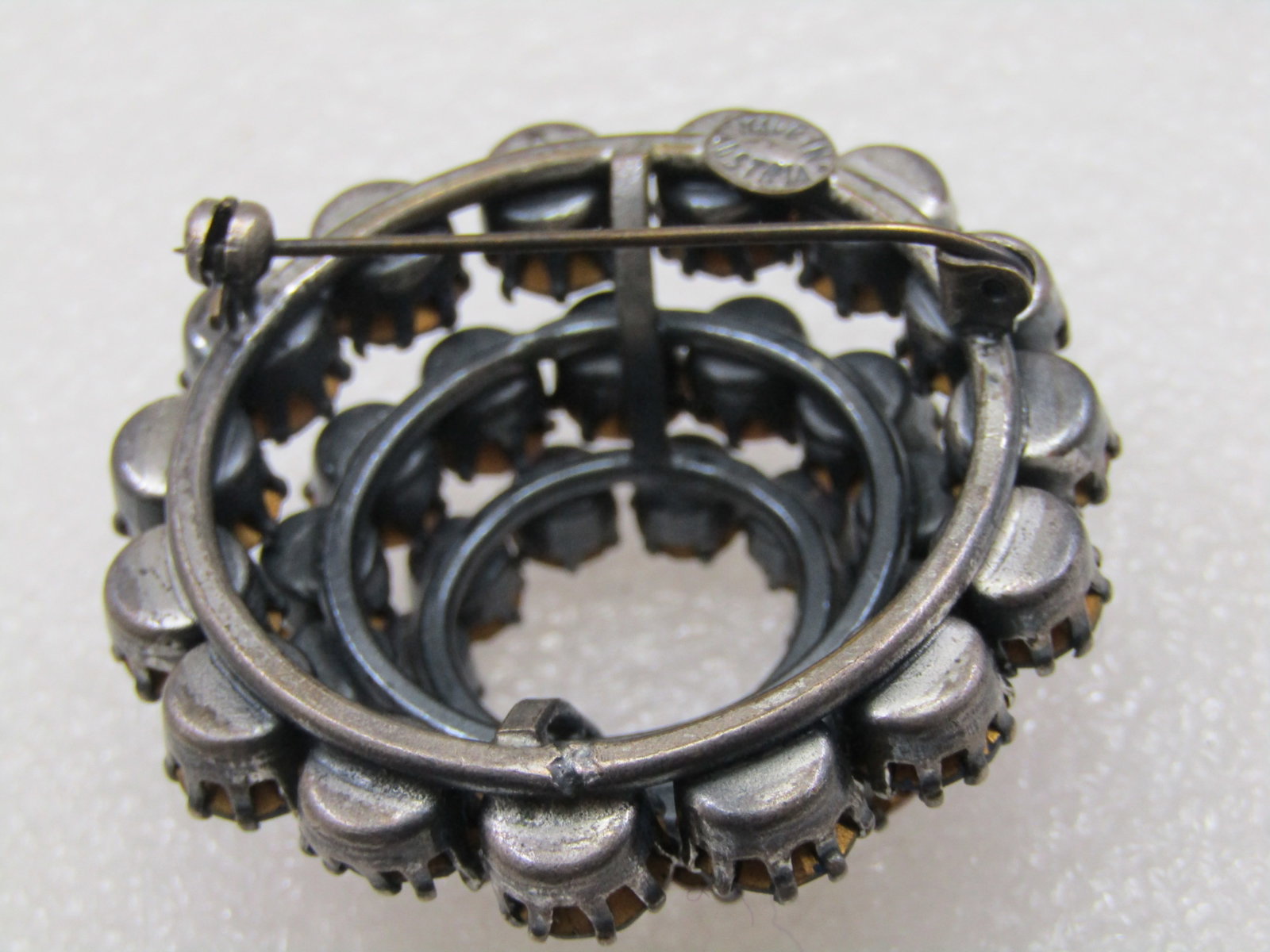 Vintage Austria Blue Purple Crystal Brooch, 1940's-1950's - 6