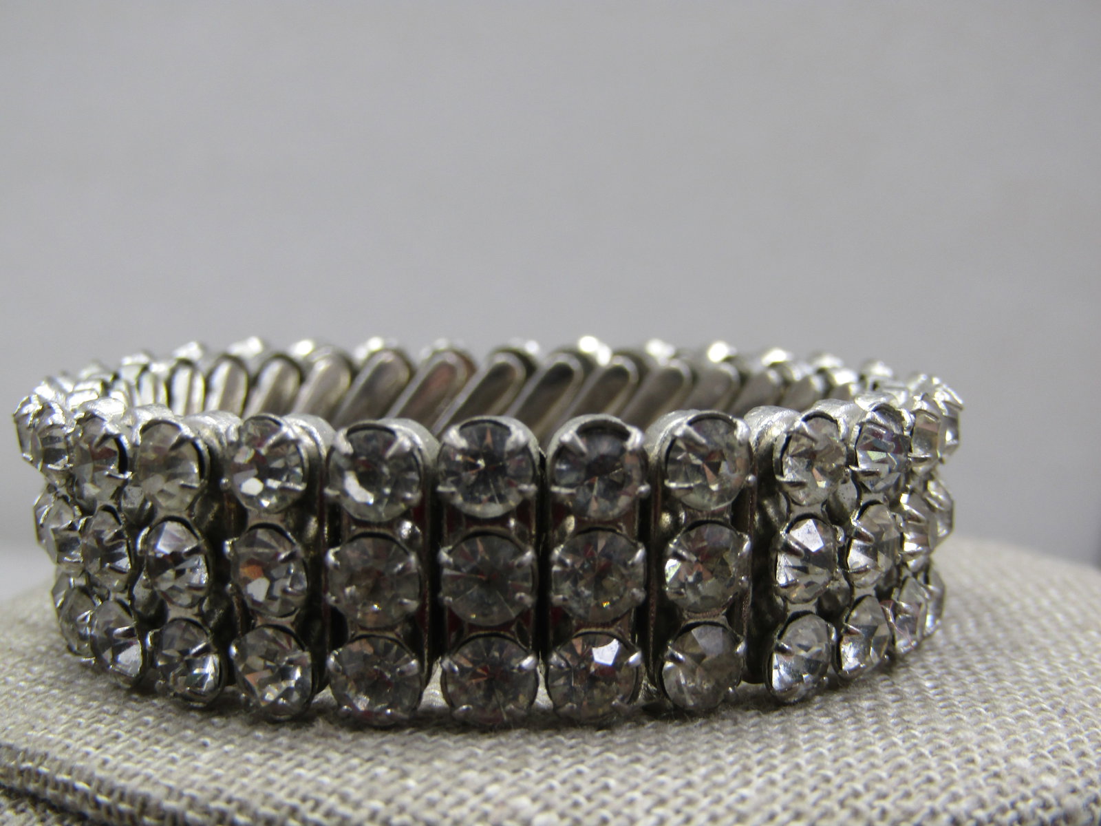 Vintage Expanding Rhinestone Bracelet, 7", Japan, 1960's - 3