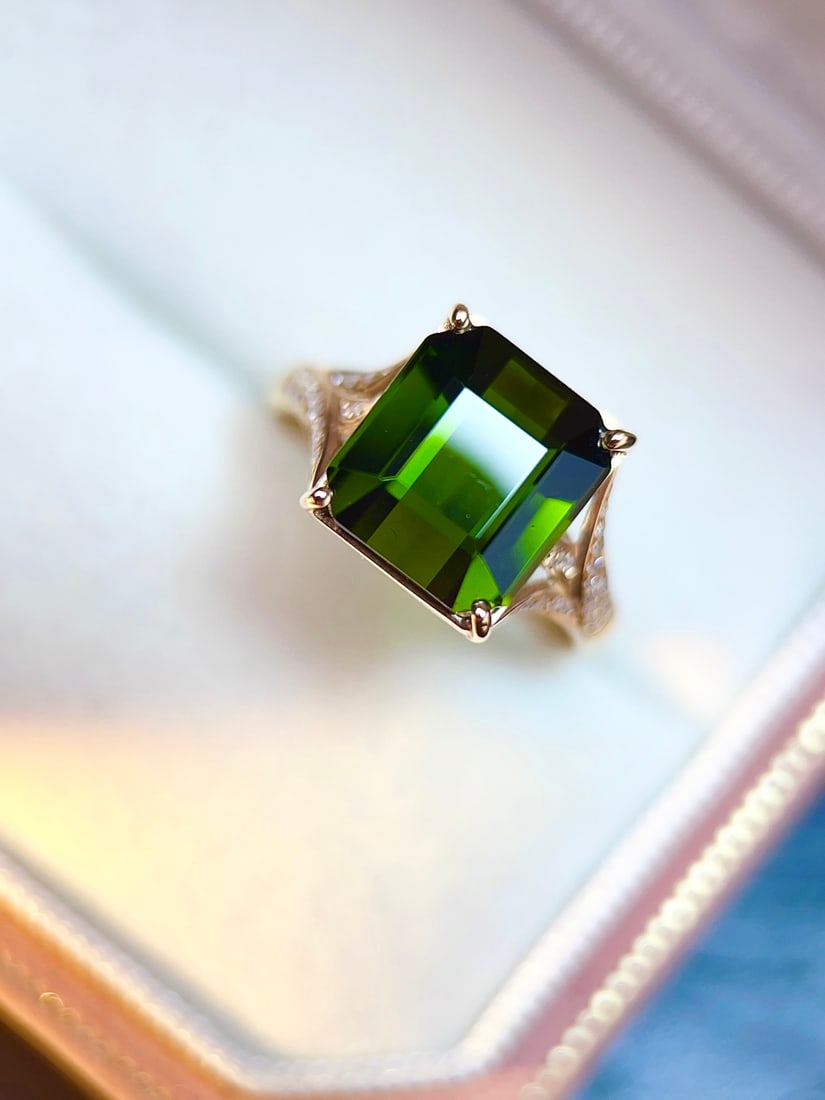 18K Gold Natural Tourmaline Ring - 2