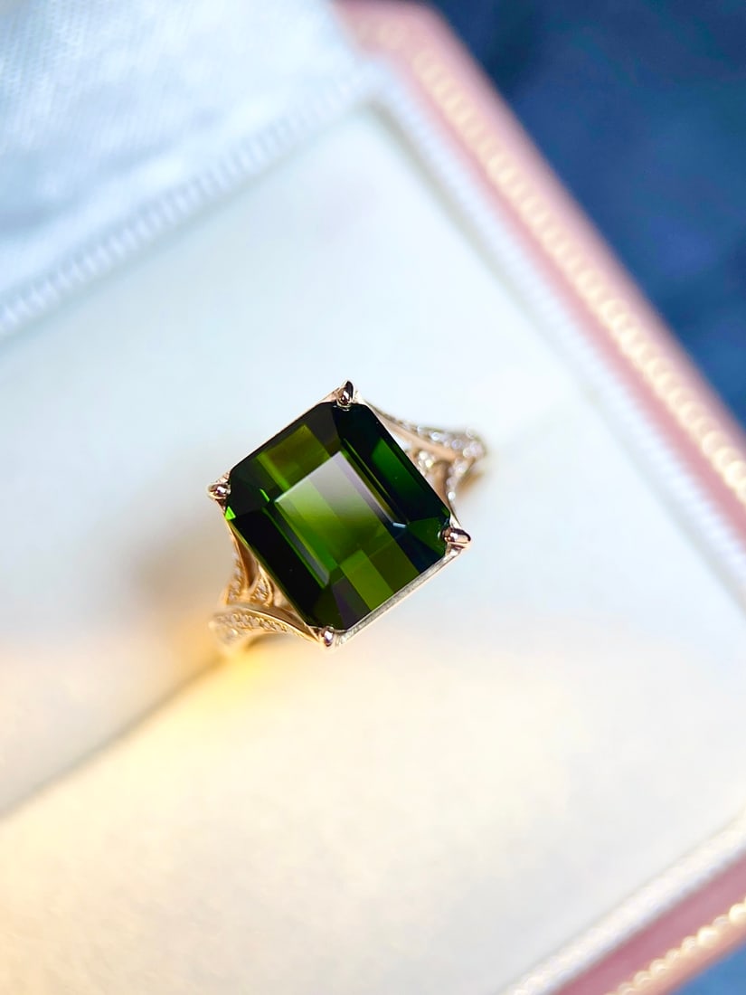 18K Gold Natural Tourmaline Ring - 3