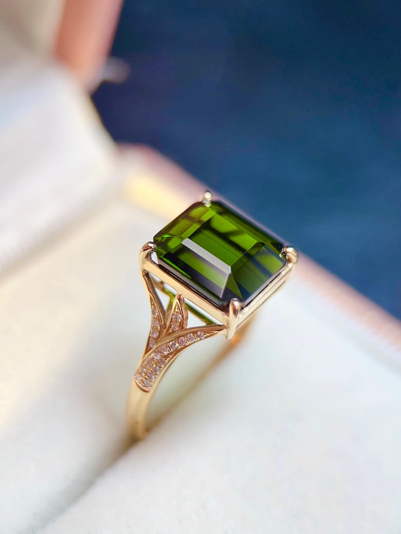 18K Gold Natural Tourmaline Ring - 5