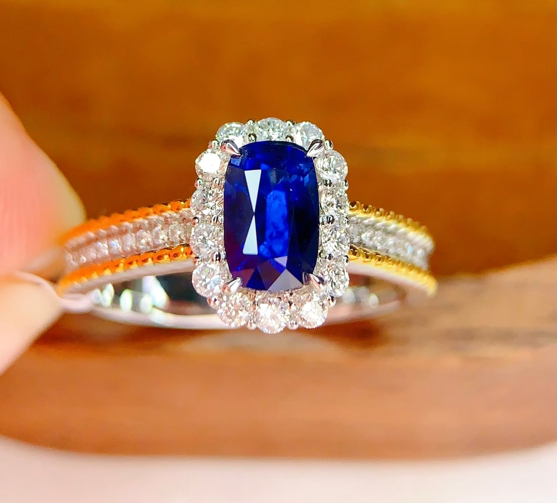 18K Gold Natural Sapphire Ring - 2