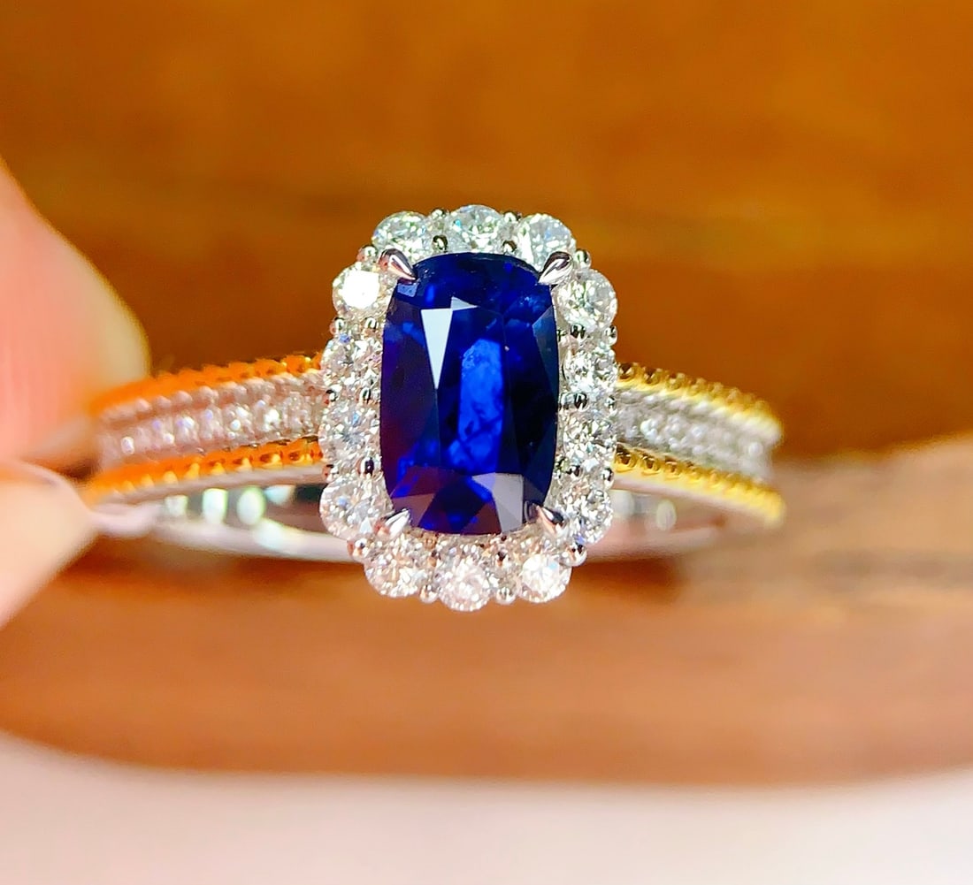 18K Gold Natural Sapphire Ring - 4