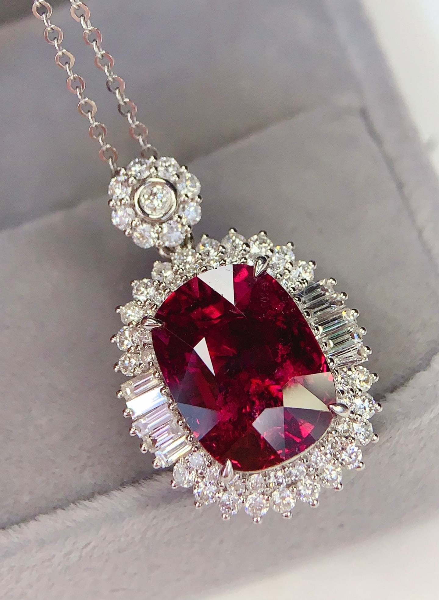 18K Gold Natural Tourmaline Pendant - 3