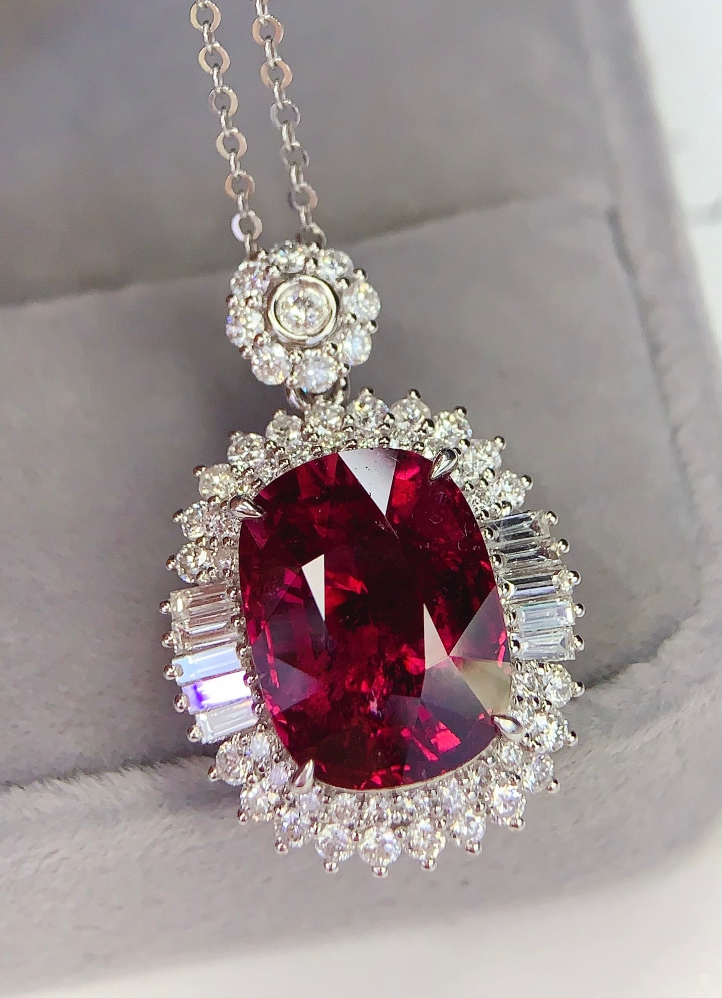 18K Gold Natural Tourmaline Pendant - 5