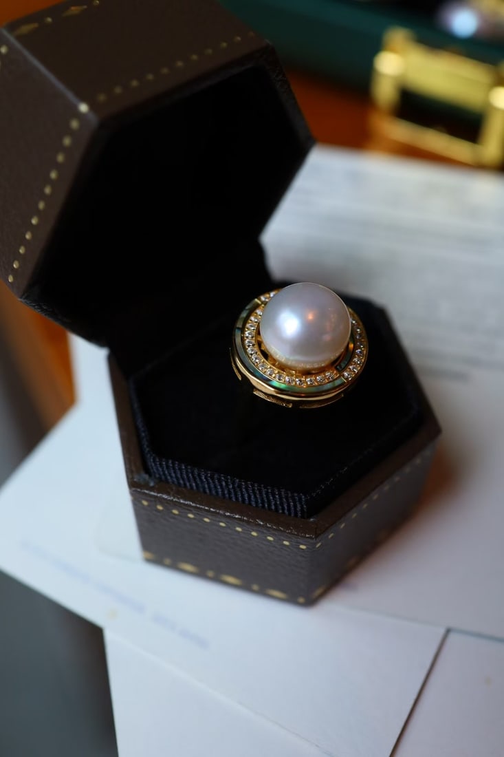 S925 Silver Gold-Plated Natural Pearl Ring - 2