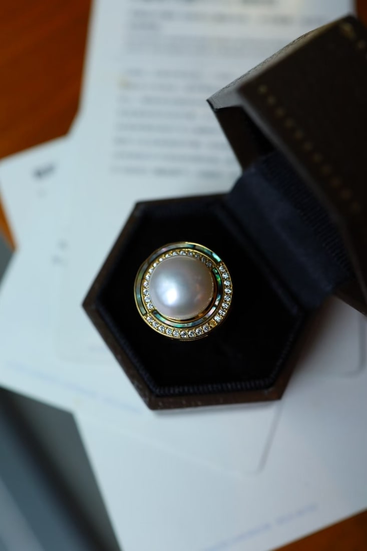 S925 Silver Gold-Plated Natural Pearl Ring - 9