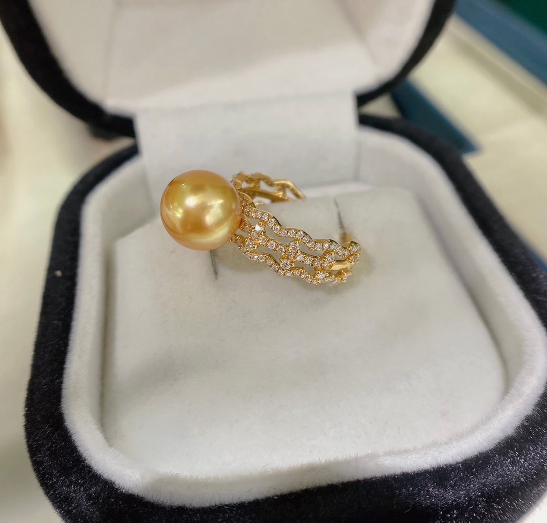 18K Gold Natural Philippine Gold Pearl Ring - 3