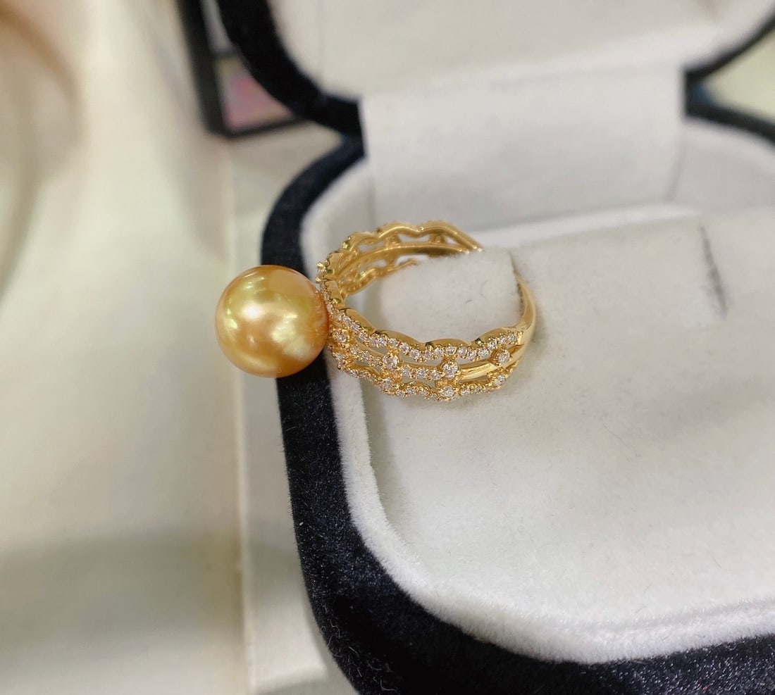 18K Gold Natural Philippine Gold Pearl Ring - 4