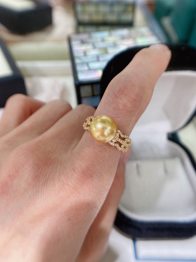 18K Gold Natural Philippine Gold Pearl Ring - 6