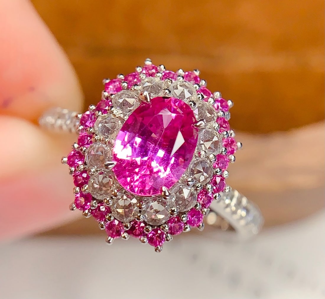 PT950 Natural Fancy Blue Sapphire Ring - 5