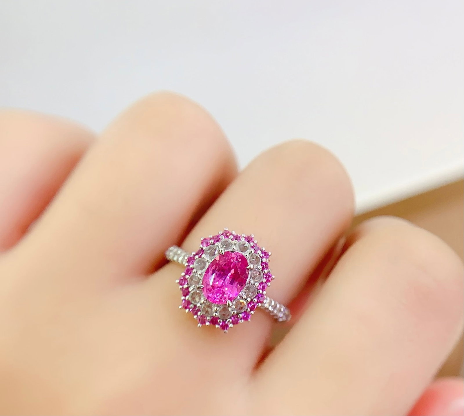 PT950 Natural Fancy Blue Sapphire Ring - 6