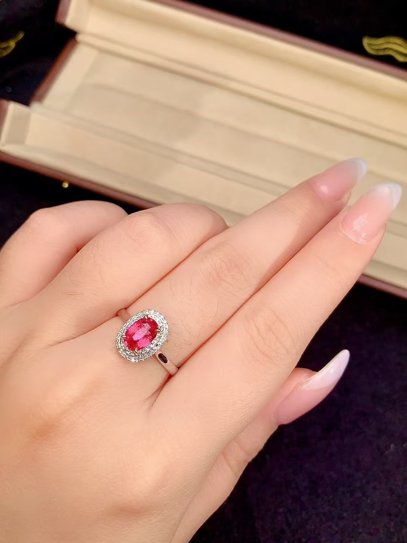 18K Gold Natural Padparadscha Sapphire Ring - 3