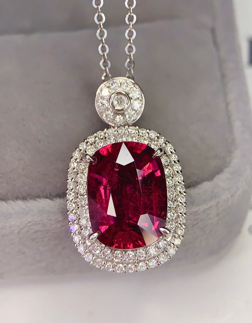 18K Gold Natural Tourmaline Pendant - 3