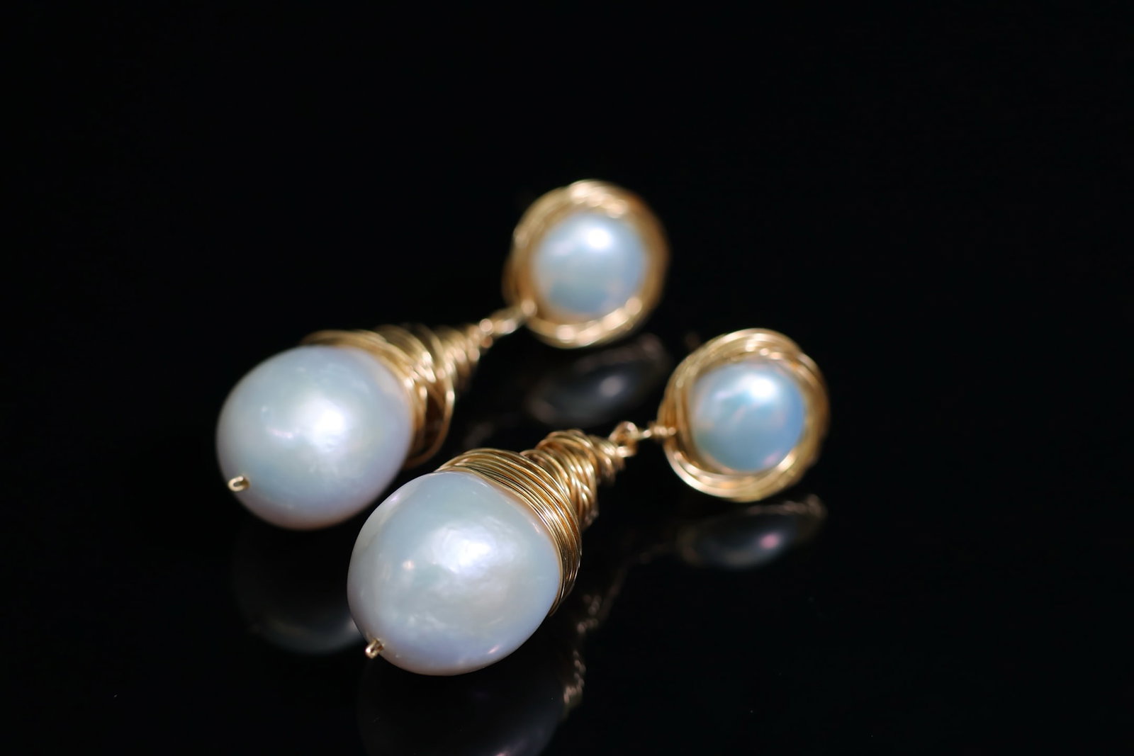 Natural Freshwater Pearl Earrings - 3