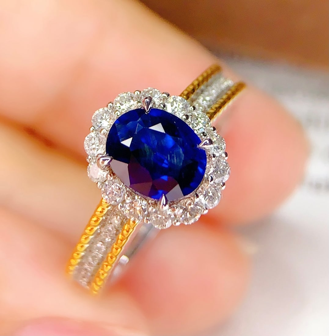 18K Gold Natural Sapphire Ring - 4
