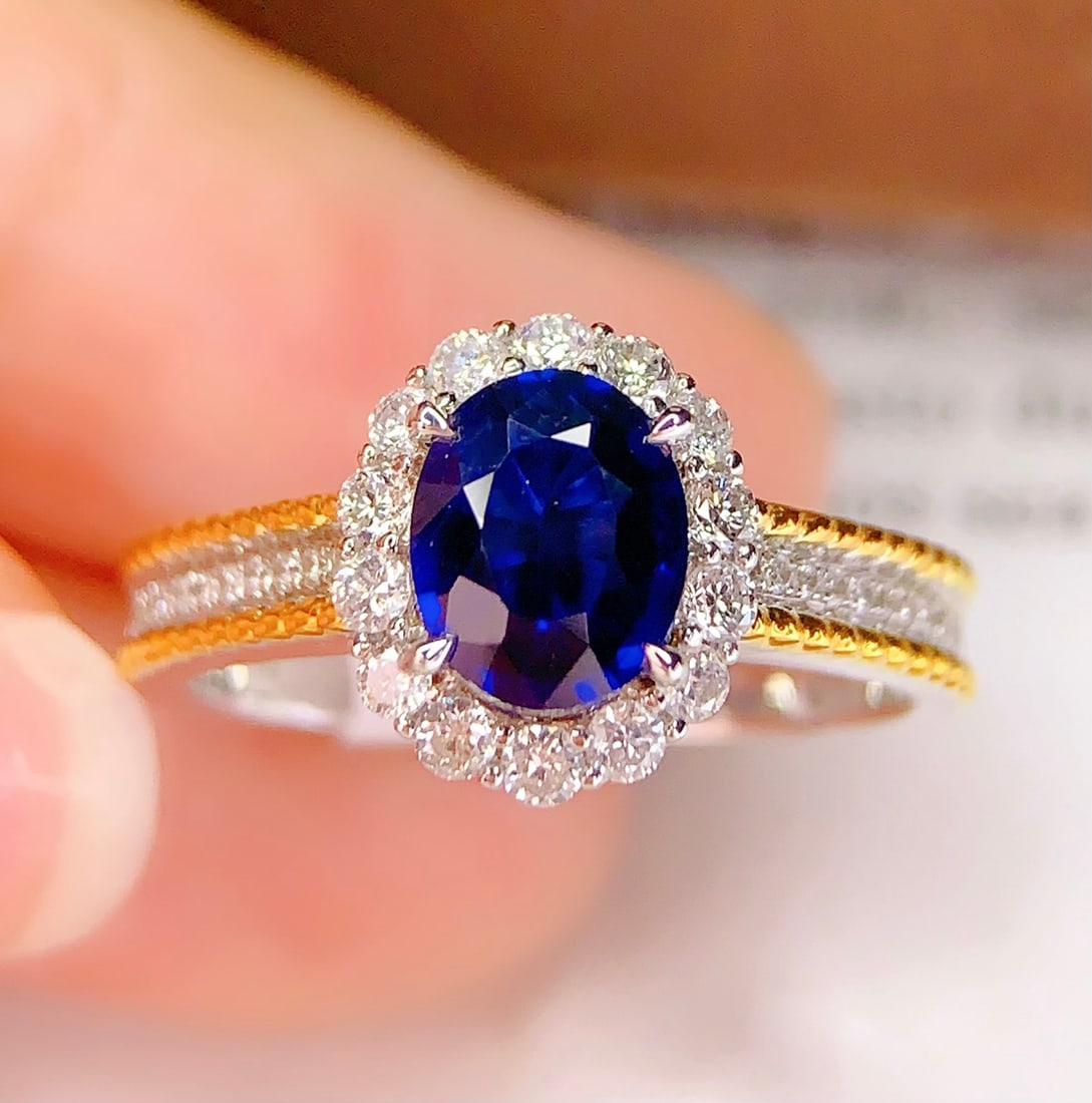 18K Gold Natural Sapphire Ring - 5