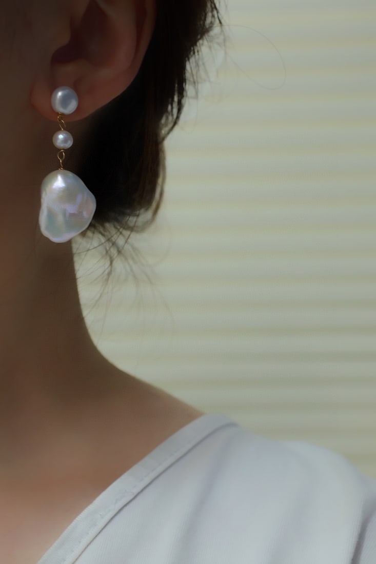 Natural Baroque Pearl Earrings - 4