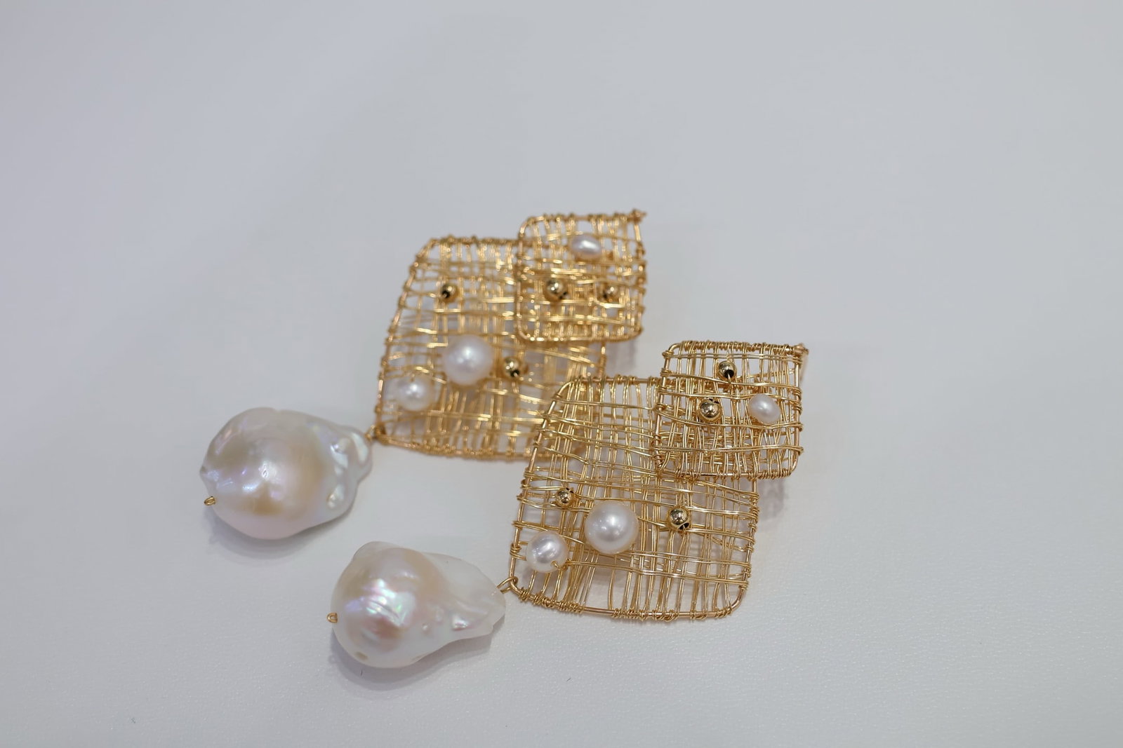 Natural Freshwater Baroque Pearl Earrings - 2