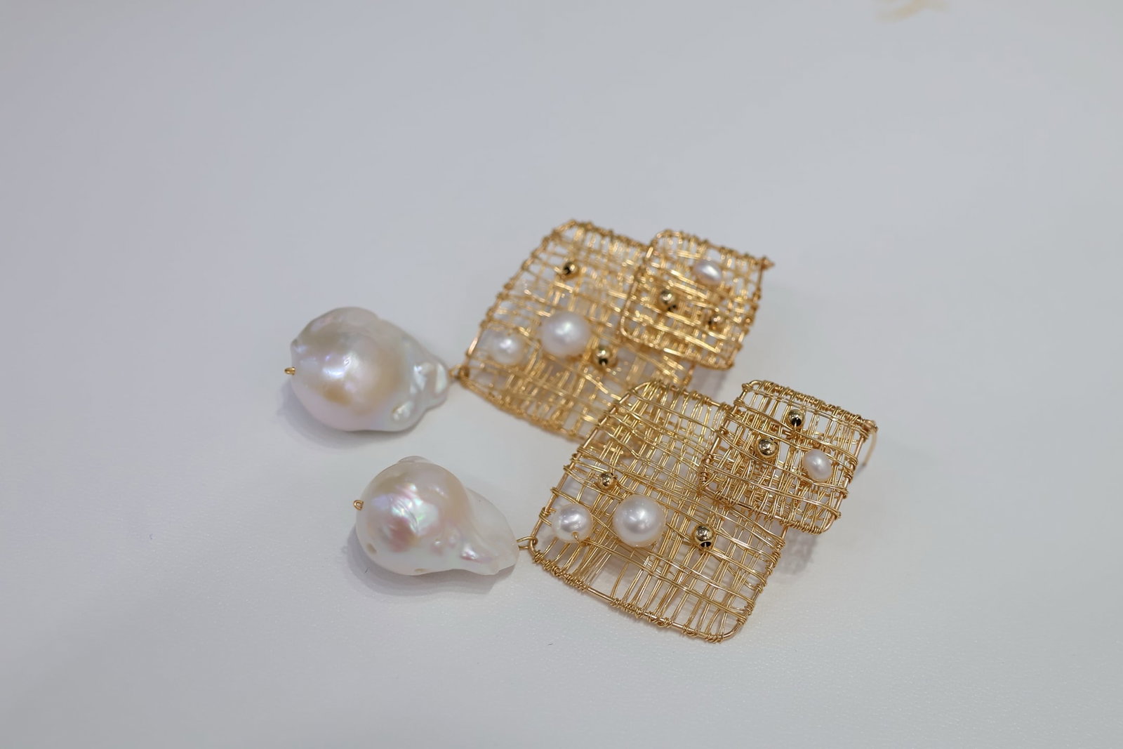 Natural Freshwater Baroque Pearl Earrings - 4