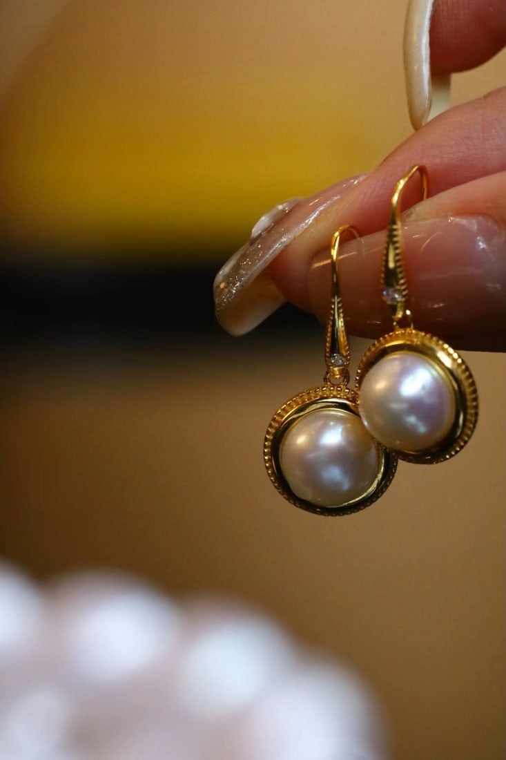 Silver-Plated Natural Freshwater Pearl Earrings - 3
