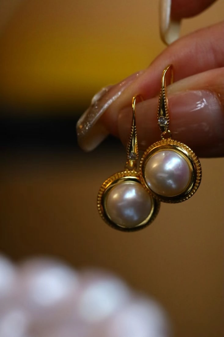 Silver-Plated Natural Freshwater Pearl Earrings - 7