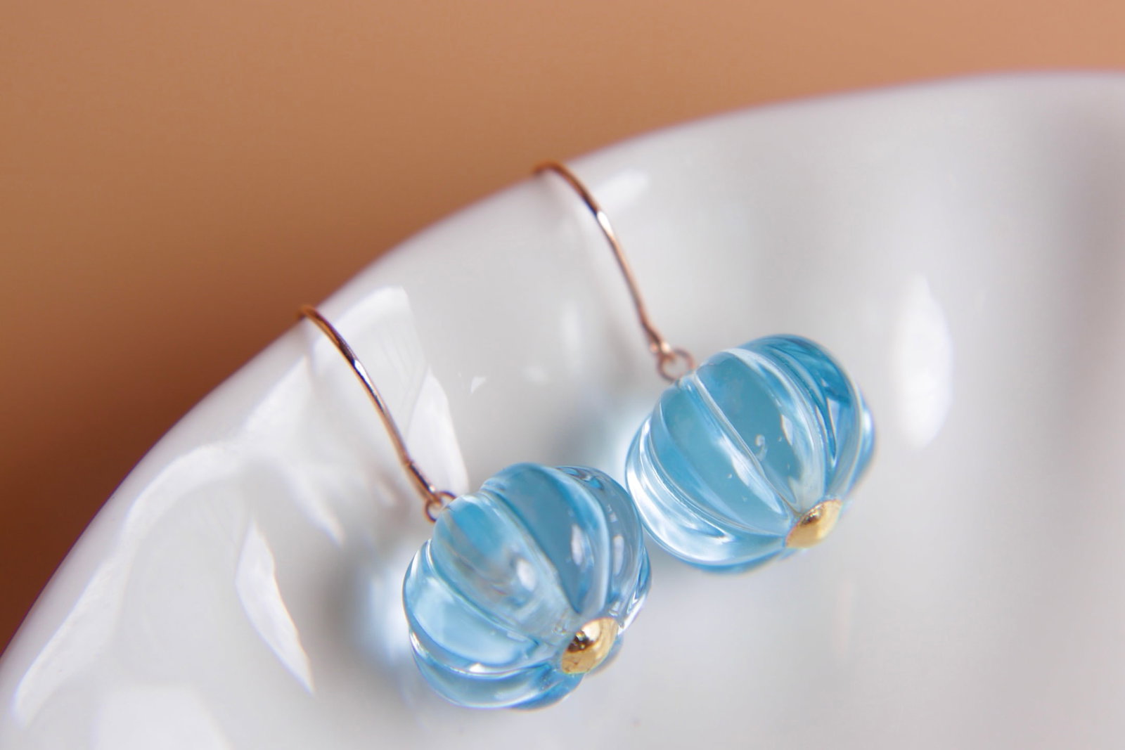 18K Gold Topaz Earrings - 10