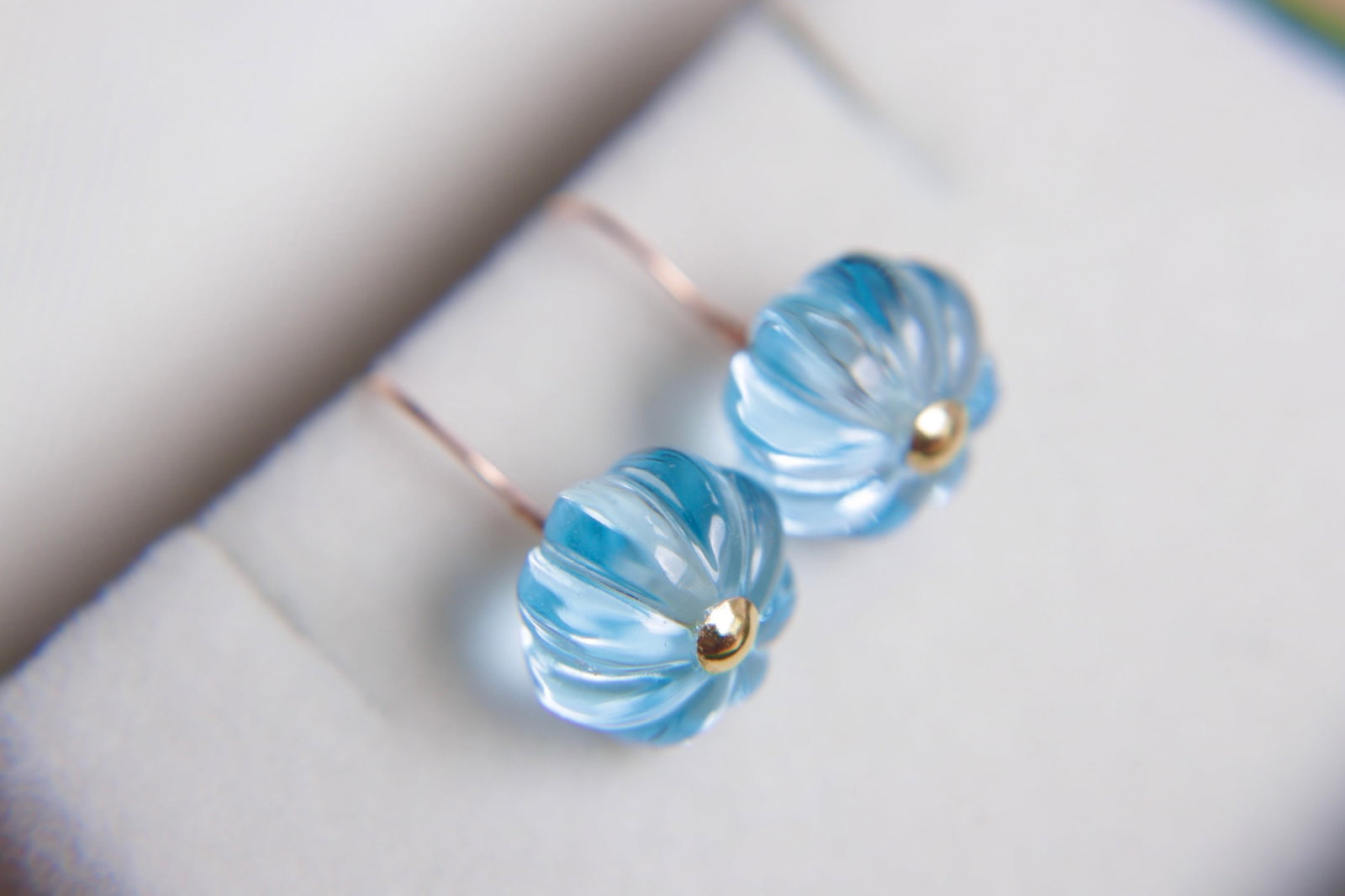 18K Gold Topaz Earrings - 11