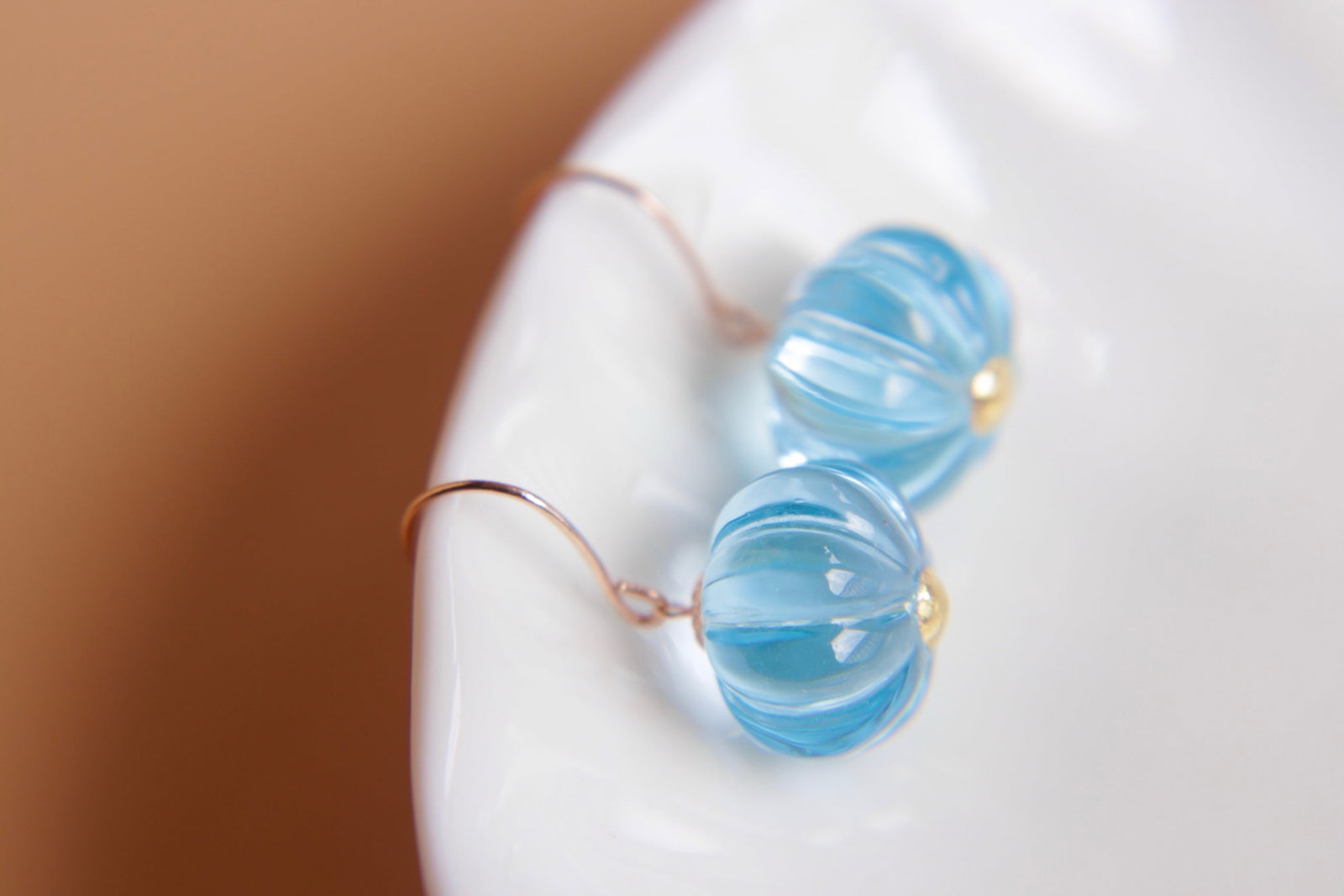 18K Gold Topaz Earrings - 2