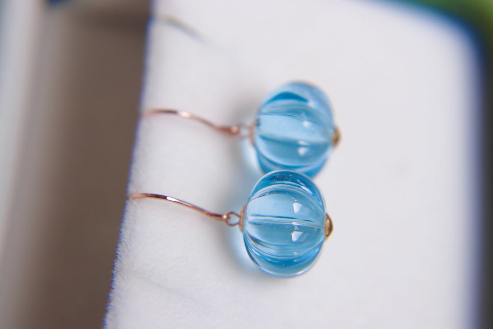 18K Gold Topaz Earrings - 4