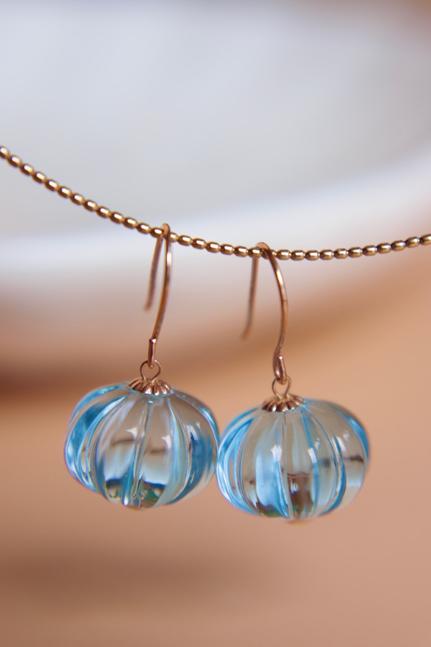 18K Gold Topaz Earrings - 5