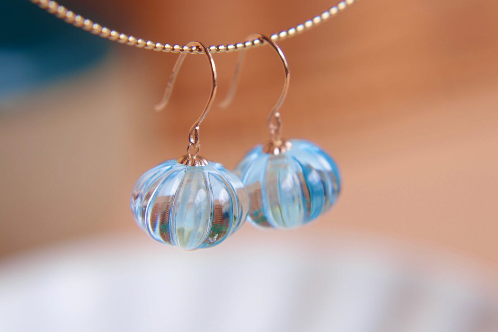 18K Gold Topaz Earrings - 7